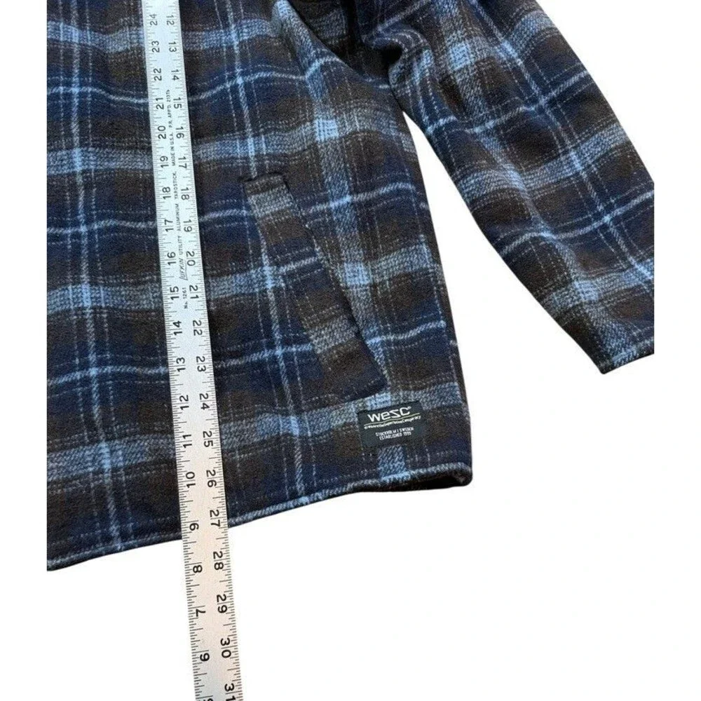 WeSC James Waist Coat Mens Size Medium Womens Large Shadow Check Lined Jacket